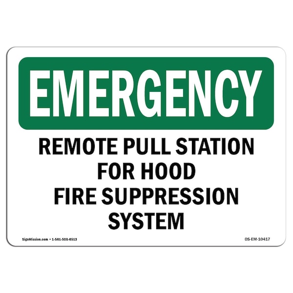 OSHA, Remote Pull Station For Hood Fire Suppression, 14in X 10in Rigid Plastic, OS-EM-P-1014-L-10417